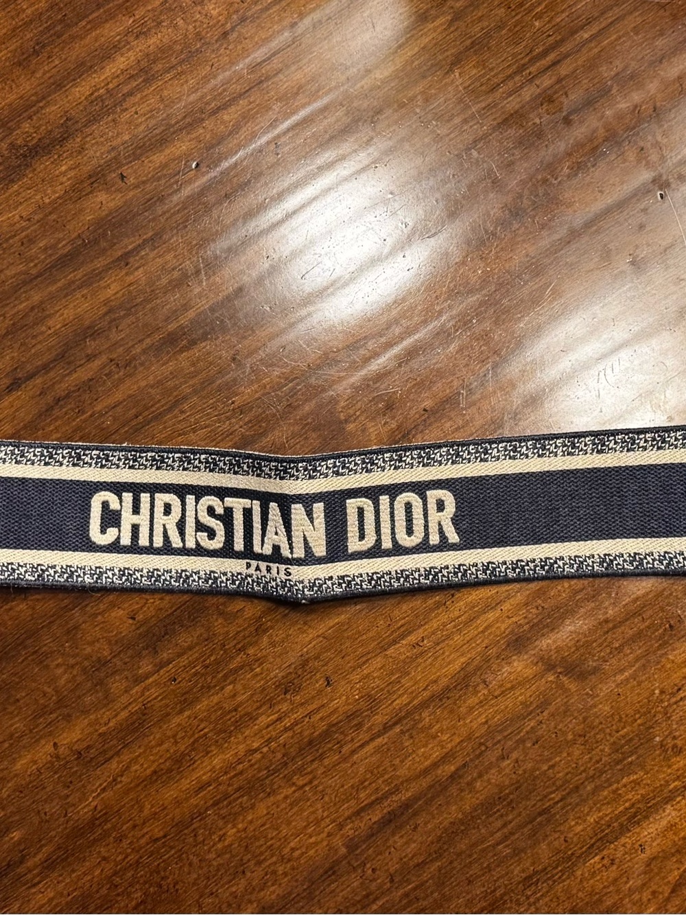 Christian Dior Navy and Cream Logo Strap